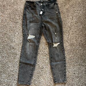 Fashion Nova Charcoal Distressed Skinny Jeans